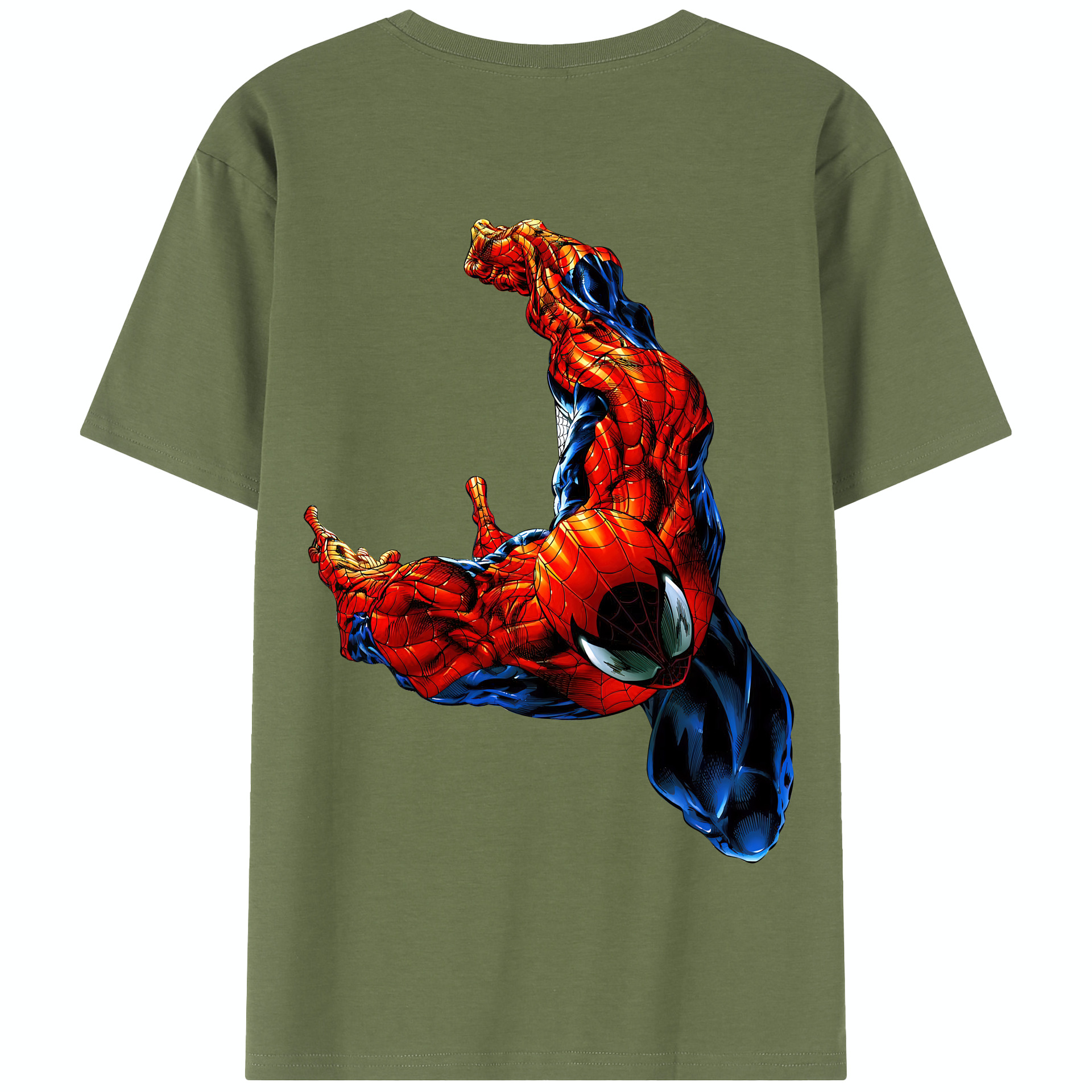 （画像用） Spider Man スパイダーマン 綿100％半袖Tシャツ（背面プリント）
